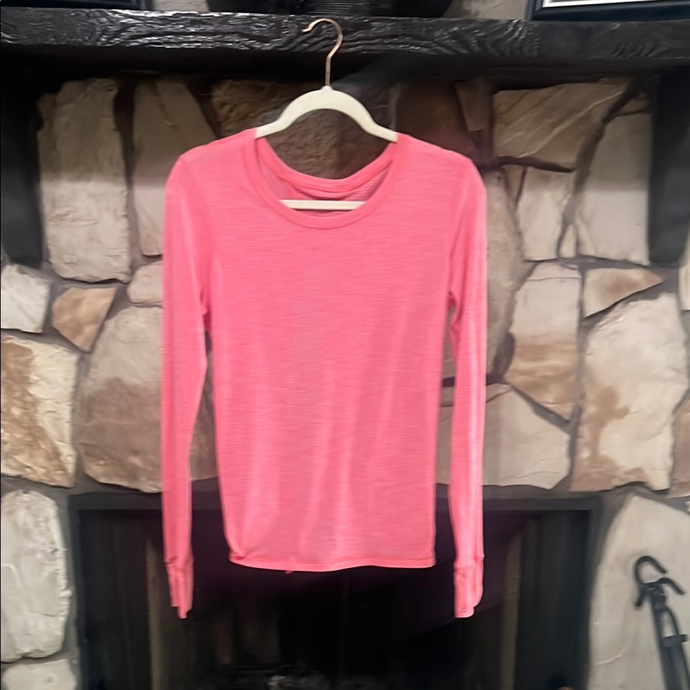 Lululemon Athletica Pink Fitted Long Sleeve Tee